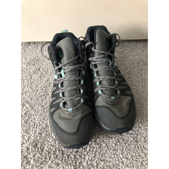 Merrell Womens Zion FST Mid Hiking Trail Boots Waterproof Gray Blue Shoes Sz 11 - Picture 5 of 8